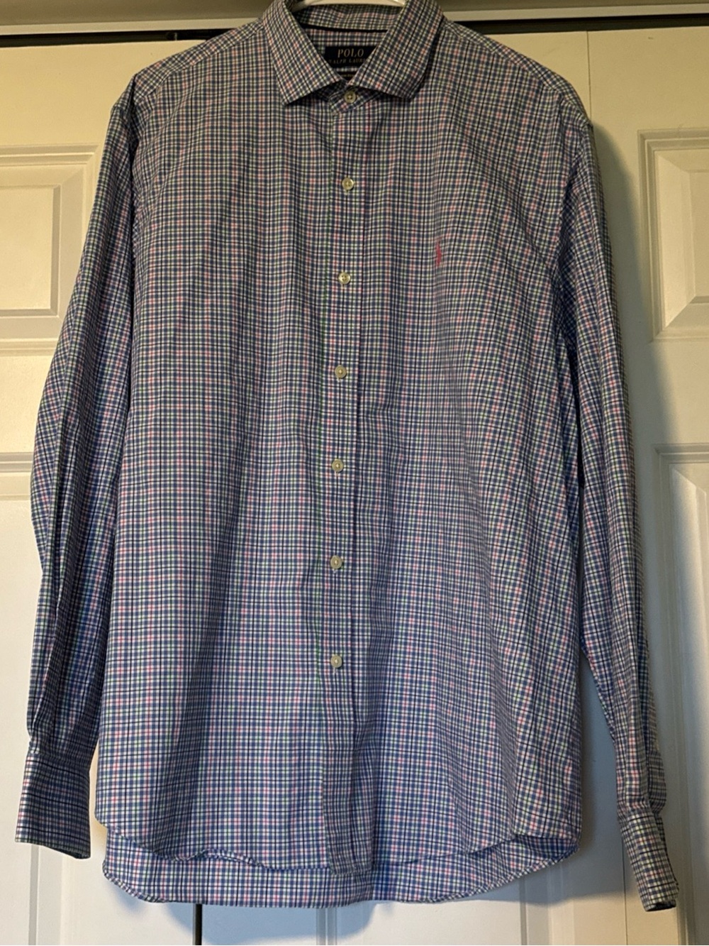 Polo Ralph Lauren XL Non-Iron Button Down Shirt Blue Plaid Business Casual